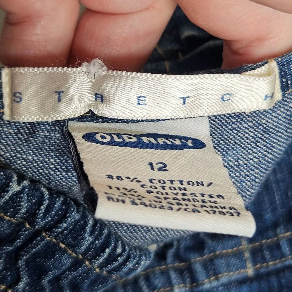 Old Navy Girls Size 12 Denim Jean Halter Dress Side Zipper 2002‎ Y2k Minimalist